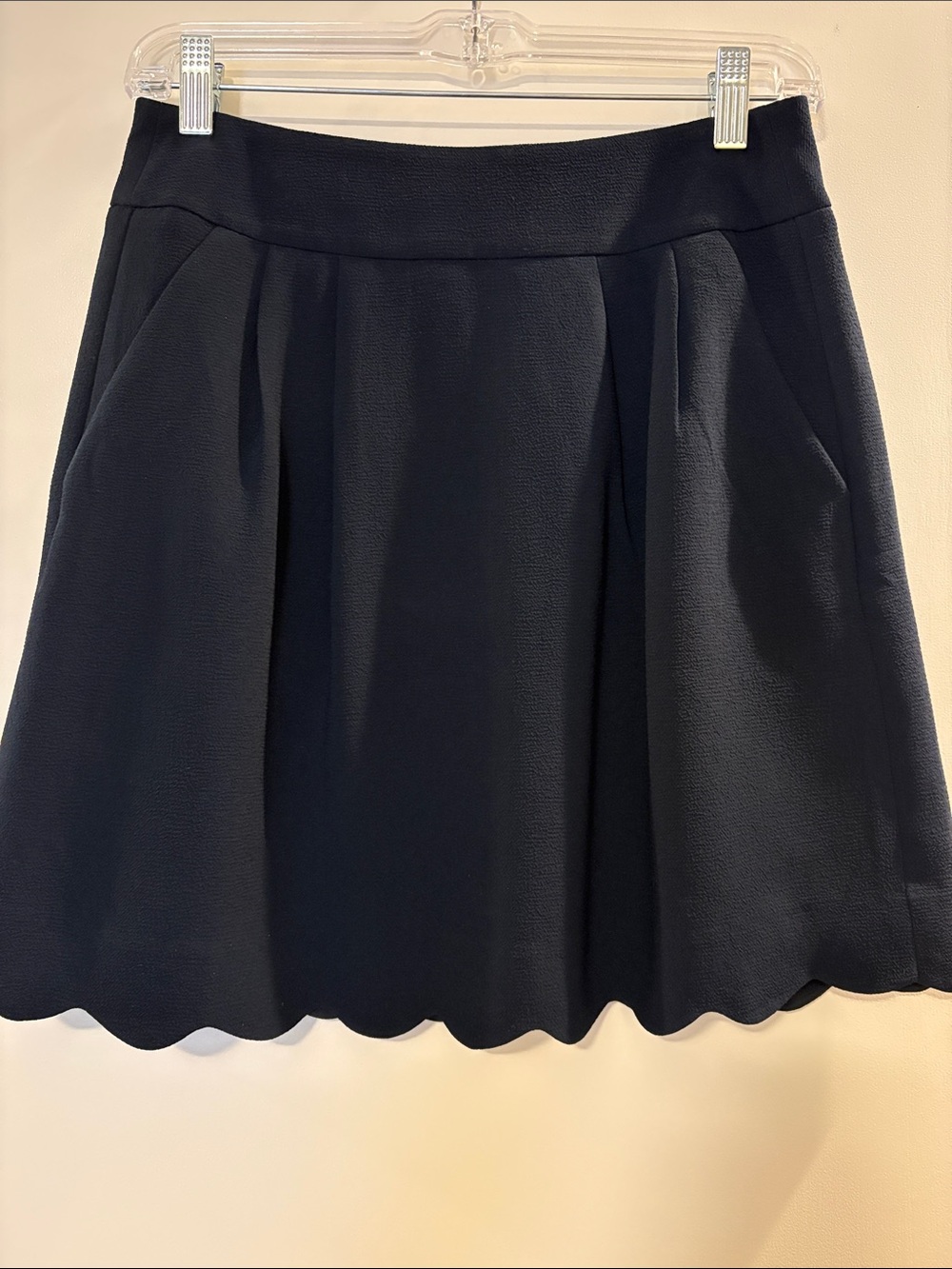 Classic Scallop Hem Women's Skirt - Navy